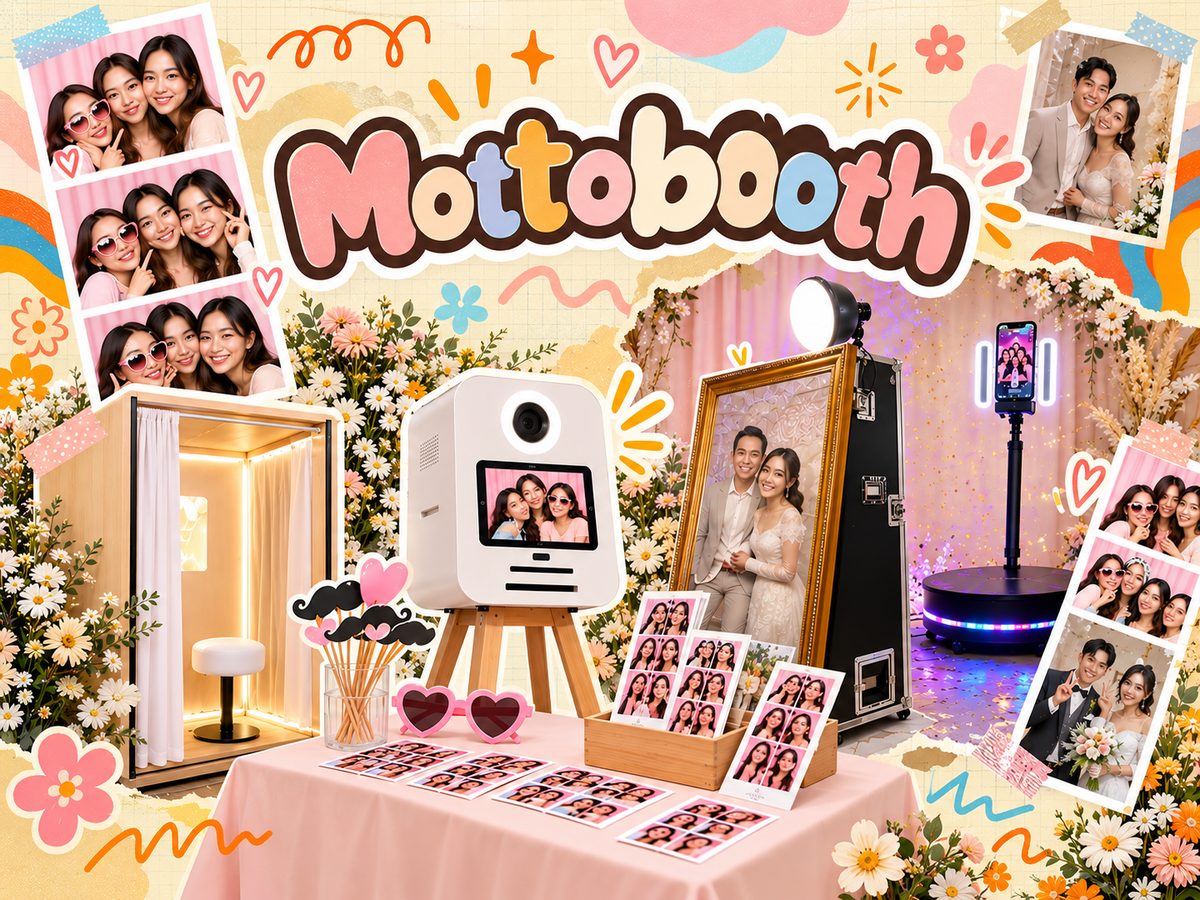 Photobooth, videobooth 360, dan cermin foto Mottobooth untuk acara di Jambi